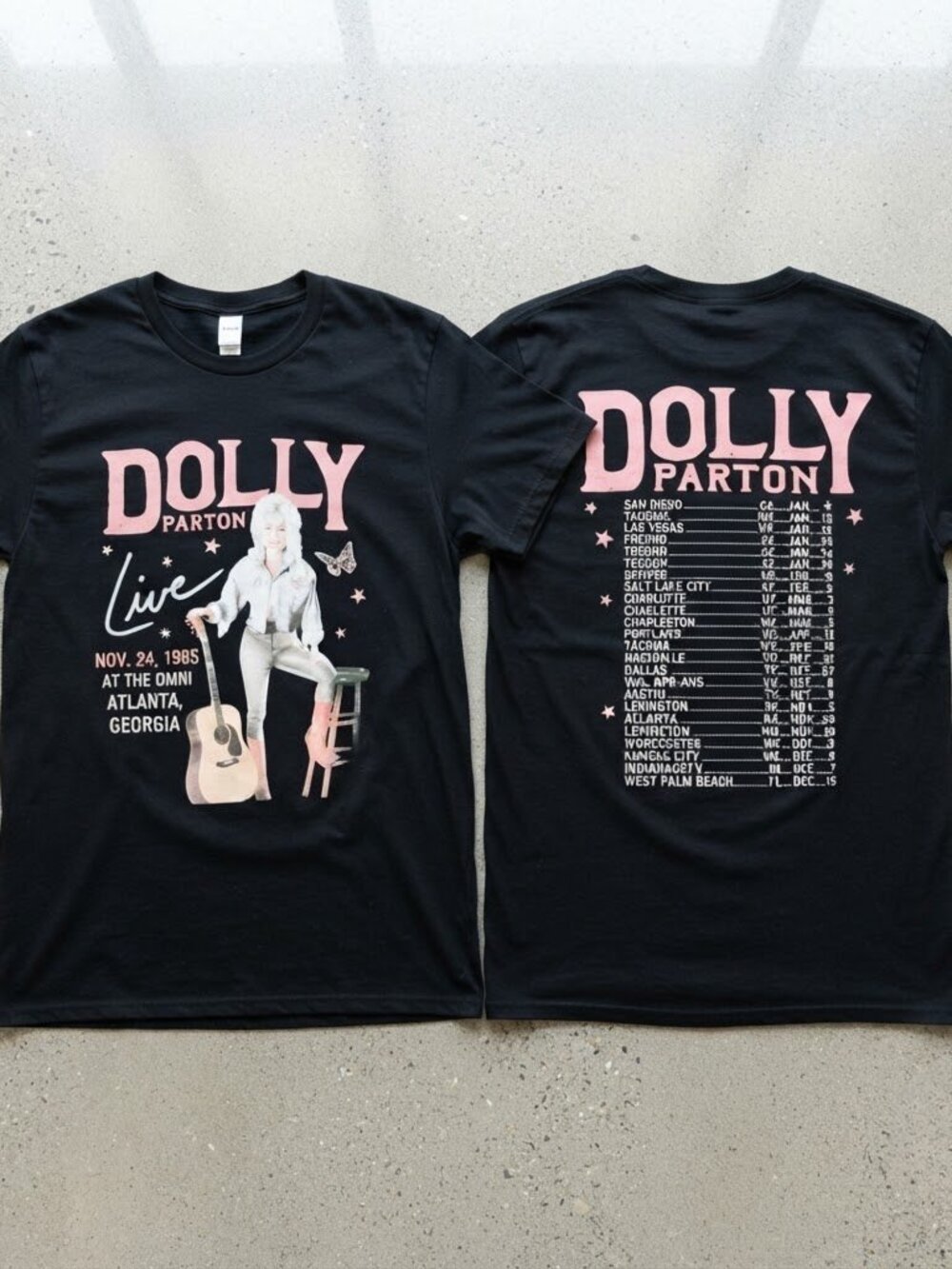 VTG 1985 Dolly Parton Real Love Tour Black T-Shirt S-4XL